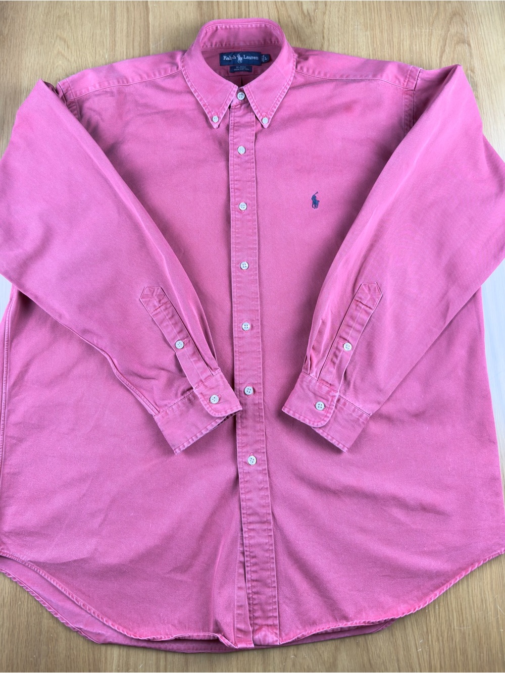 Ralph Lauren Blake 100% Cotton Long Sleeve Button Down - Pink/Rosewood - Men's L